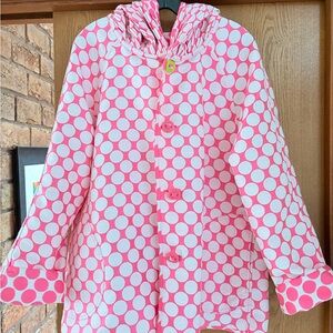 Stylish Pink Polka Dot Raincoat for Women